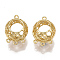 Brass Chandelier Components Links, Round, Nickel Free, Real 18K Gold Plated, 17.5x13x11mm, Hole: 1mm