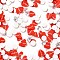 Handmade Polymer Clay Cabochons, Broken Heart, Red, 4-6.5x4-6.5x0.5-3mm