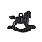 Alloy Pendants, Electrophoresis Black, Horse, 25x31x1.5mm, Hole: 2.5mm
