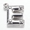 Tarnish Resistant 201 Stainless Steel Charms, Letter E, Stainless Steel Color, 15x13x3.2mm, Hole: 1.2mm