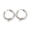 Tarnish Resistant 201 Stainless Steel Huggie Hoop Earring Findings, with Horizontal Loop and 316 Surgical Stainless Steel Pin, Stainless Steel Color, 19x17x2.5mm, Hole: 2.5mm, Pin: 1mm