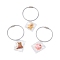 3Pcs Stainless Steel Resin Keychains, Donut Gingerbread Man, Mixed Shapes, 90.5mm