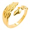 Vintage Stainless Steel Wing Couple Rings, Open Cuff Rings for Men and Women, Golden