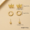 Elegant Stainless Steel Classic Bowknot & Round & Ring Earring Sets, Golden, 5~12x1.9~16mm