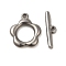 Non-Tarnish 304 Stainless Steel Toggle Clasps, Flower, Stainless Steel Color, Flower: 20.5x17.5x3mm, Hole: 1.8mm, Bar: 6x22x3mm, Hole: 1.8mm