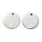 Non-Tarnish 304 Stainless Steel Charms, Flat Round with Music Note, Stainless Steel Color, 11.5x1mm, Hole: 1.5mm