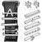 10Pcs Moon & Letter Alloy Watch Band Charms, with 2Pcs Star & Spades Watch Band Studs, Platinum & Golden, 1.15~2.4x0.2~1.2cm, 12Pcs/box