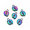 Rainbow Color Alloy Charms, Cadmium Free & Nickel Free & Lead Free, Footprints, 14x10x2mm, Hole: 2mm