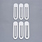 Spray Painted Wood Bookmarks, Oval, White, 78x20x2mm