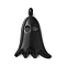 Halloween Spray Painted Alloy Pendants, Ghost Shape, Black, 19.5x14x4mm, Hole: 1.5mm