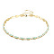 Brass Micro Pave Cubic Zirconia Link Tennis Necklaces for Women, with Enamel, Nickel Free, Real 18K Gold Plated, Oval, Aquamarine, 34x0.7cm