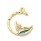 Alloy Enamel Pendants, Streamer Fish Tail Charms, Golden, 22.5x19.5x2.5mm, Hole: 1.6mm