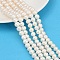 Natural Cultured Freshwater Pearl Beads Strands, Potato, Grade 2A+, White, 8~9mm, Hole: 0.7mm, about 54pcs/strand, 34.8~35.5cm