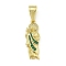 Rack Plating Brass Pave Cubic Zirconia Pendants, Jude Pendant, Lead Free & Cadmium Free, Real 18K Gold Plated, Real 18K Gold Plated, 27.5x10x3.5mm, Hole: 8.5x6mm