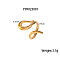 Stainless Steel Snake-Shaped Cuff Rings for Women, Real 18K Gold Plated, 33.1mm, US Size 7 1/4(17.5mm)