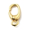 Brass Spring Gate Rings, Long-Lasting Plated, Lead Free & Cadmium Free, Rack Plating, Oval, Real 18K Gold Plated, 14x7x3mm, Hole: 2mm