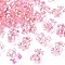Transparent Acrylic Pendants, AB Color Plated, Bear, Pink, 20x13.5x10.5mm, Hole: 1.4mm, about 400pcs/500g