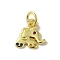 Real 18K Gold Plated Brass Pave Cubic Zirconia Pendants, Cadmium Free & Nickel Free & Lead Free, with Jump Rings, Elephant, Colorful, 11x10x1.5mm, Hole: 3mm