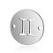 201 Stainless Steel Links connectors, Flat Round with Constellation, Stainless Steel Color, Gemini, 12x0.8mm, Hole: 0.8mm