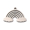 Non-Tarnish 201 Stainless Steel Pendants, Laser Cut, Rainbow with Cloud Charm, Stainless Steel Color, 13.5x19x1mm, Hole: 1.4mm