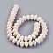 Natural Lava Rock Beads Strands, Dyed, Rondelle, White, 12.5~13.5x8.5~8.7mm, Hole: 2.5mm, about 46~47pcs/strand, 15.5 inch~15.94 inch(38.5~40.5cm)