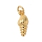 Rack Plating Brass Pendants, with Jump Rings, Cadmium Free & Lead Free, Long-Lasting Plated, Shell Shapes, Real 18K Gold Plated, 16x6x3.5mm, Hole: 3mm