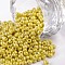 Glass Seed Beads, Opaque Colors Lustered, Round, Yellow, 3mm, Hole: 1mm, about 10000pcs/pound