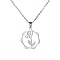 Non-Tarnish 304 Stainless Steel Pendant Necklaces, February Iris, 16.14~19.69 inch(41~50cm)