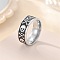 Retro 201 Stainless Steel Enamel Finger Rings for Men, Skull, Carved Ring, Antique Silver, US Size 10(19.8mm)