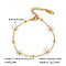 Stainless Steel Woven Flower Link Chain Bracelets for Women, Golden, 6-3/4 inch(17cm)