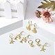 Серьга-кольцо из латуни с морской тематикой EJEW-SZ0001-21G-4