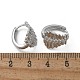 Серьги-кольца из латуни с прозрачным фианитом EJEW-Q014-17P-3