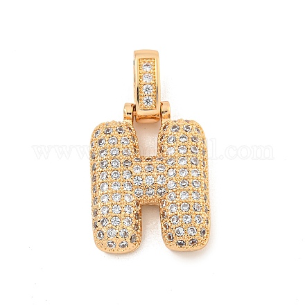 Латунные микропаве прозрачные подвески с фианитом KK-B099-01G-H-1