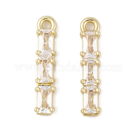 Латунные микропаве прозрачные подвески с фианитом KK-L212-12G-1