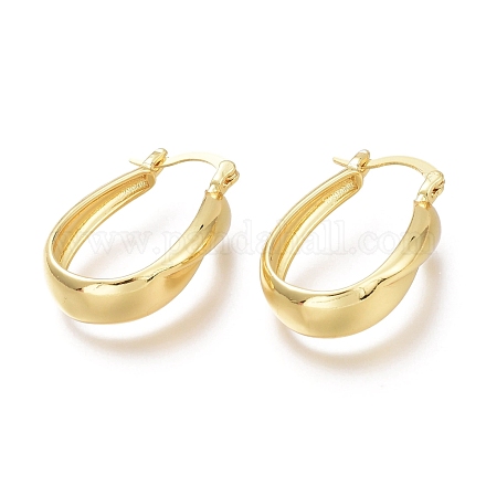 Серьги-кольца из латуни EJEW-H104-08G-1