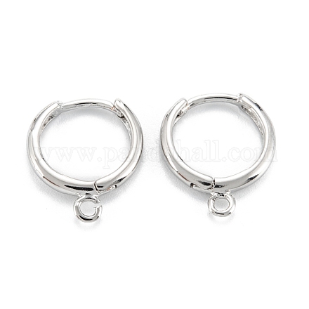 Латунные серьги-кольца Huggie с покрытием в стойку KK-D063-05P-1