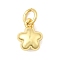 Brass Pendants, Flower Charms, Long-Lasting Plated, Lead Free & Cadmium Free, Rack Plating, with Jump Ring, Real 18K Gold Plated, 9.5x7.5x4mm, Hole: 3mm
