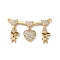 Brass Pave Cubic Zirconia Pendants, Cadmium Free & Lead Free, Heart with Boy, Real 16K Gold Plated, 17x29x3mm, Hole: 1.2mm