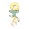 Polycotton Fabric Big Pendants, with Wood Beaded, Flower of Life Charms, Yellow, 137~142x52~55x11.5mm, Hole: 5x5mm