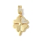 Brass Micro Pave Cubic Zirconia European Dangle Charms, Cadmium Free & Lead Free, Four Leaf Clover, Real 18K Gold Plated, 30mm, Hole: 4.5mm