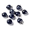 Natural Sodalite Pendants, with Platinum Brass Loops, Puffy Heart, 18~19x15~15.5x7~10mm, Hole: 6x2.5~3mm