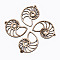 Unfinished Hollow Wood Big Pendants, Undyed, Laser Cut Wood Shapes, Snail Shell Shape, Antique White, 52x38.5x2.5mm, Hole: 2mm