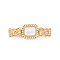 Brass Micro Pave Clear Cubic Zirconia Box Clasps, Cadmium Free & Nickel Free & Lead Free, with Shell Epoxy Resin, Rectangle, Real 18K Gold Plated, 31x11x8mm