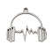 Non-Tarnish 5Pcs 201 Stainless Steel Pendants, Laser Cut, Earphone Charm, Stainless Steel Color, 15.5x17x1mm, Hole: 1.2mm