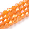 Opaque Solid Color Electroplate Glass Beads Strands, AB Color Plated, Faceted, Bicone, Gold, 4x4mm, Hole: 0.8mm, about 80~85pcs/strand, 30~32cm