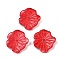 Transparent Glass Beads, Lotus Leaf, Baking Paint, Red, 20x19.5x4.5~5mm, Hole: 1.2mm