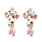 Alloy Enamel Pendants, with Crystal Rhinestone, Kimono with Geta, Golden, 42mm, Hole: 2mm, Kimono: 31x22x4mm, Geta: 13x9x3.5mm