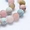 Natural Morganite Beads Strands, Frosted, Round, 8~8.5mm, Hole: 1mm, about 48pcs/strand, 15.55 inch(39.5cm)