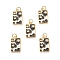 Eco-Friendly Brass Micro Pave Clear Cubic Zirconia Pendants, with Enamel and Jump Ring, Lead Free & Cadmium Free, Rectangle with Flower, Real 18K Gold Plated, Black, 18x10.5x2mm, Hole: 3.5mm