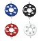 Rack Plating Brass Clear Cubic Zirconia Donut Connector Charms, with Enamel, Platinum, Long-Lasting Plated, Cadmium Free & Lead Free, Mixed Color, 20.5x15.5x3.5mm, Hole: 1.4mm